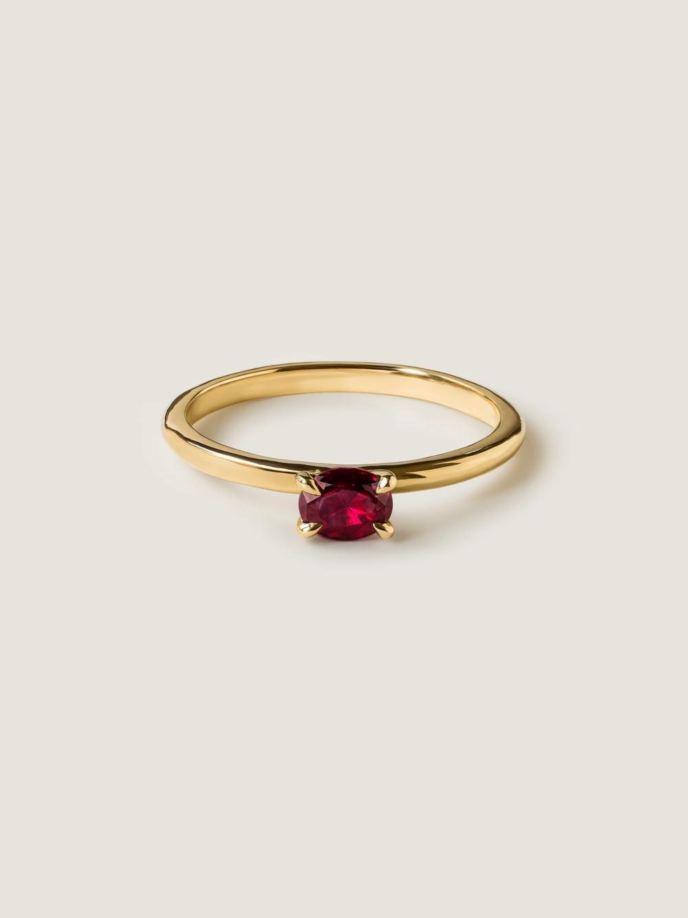 Velvet Ember Oval Ruby Ring