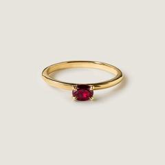 Nangi fine jewelry - red ring in yellow gold