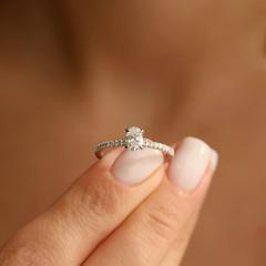 Nangi fine jewelry - white lab-grown diamond ring in gold