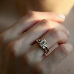 Nangi fine jewelry - white lab-grown diamond ring in gold