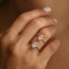 Nangi fine jewelry - white lab-grown diamond ring in gold