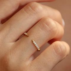Nangi fine jewelry - white lab-grown diamond ring in yellow gold