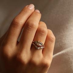 Nangi fine jewelry - white lab-grown diamond ring in gold