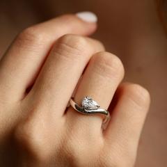 Nangi fine jewelry - white lab-grown diamond ring in gold