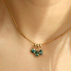 Nangi fine jewelry - teal / Peacock pendant in yellow gold