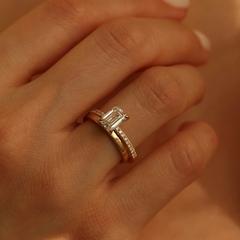 Nangi fine jewelry - white lab-grown diamond ring in gold