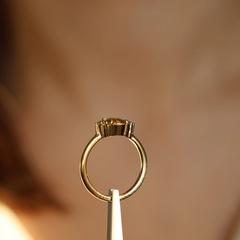 Nangi fine jewelry - champagne tourmaline ring in yellow gold