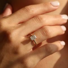 Nangi fine jewelry - white lab-grown diamond ring in gold