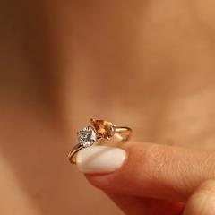Nangi fine jewelry - orange tourmaline ring in yellow gold