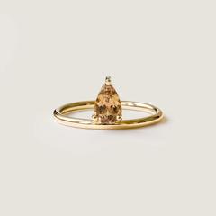 Nangi fine jewelry - brown tourmaline ring in yellow gold