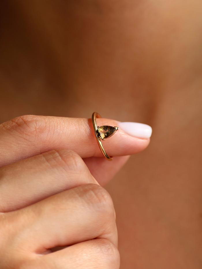 Nangi fine jewelry - champagne tourmaline ring in yellow gold