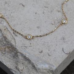 Nangi fine jewelry - white necklace in yellow gold