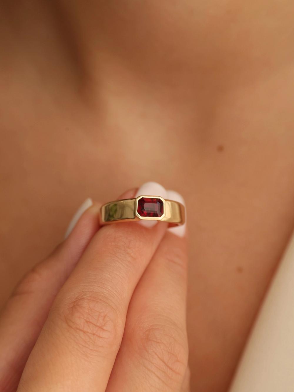 Radiant Ruby Signet Ring for Andrè 