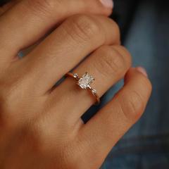 Nangi fine jewelry - white lab-grown diamond ring in gold