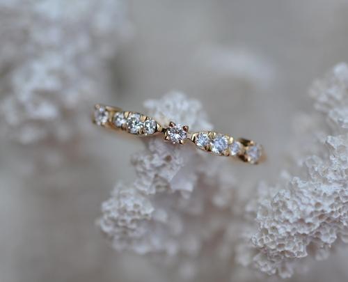 Nangi fine jewelry - white lab-grown diamond ring in yellow gold