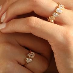 Nangi fine jewelry - white lab-grown diamond ring in gold