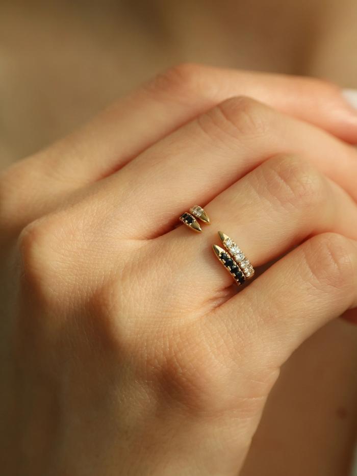 Nangi fine jewelry - black sapphire ring in gold
