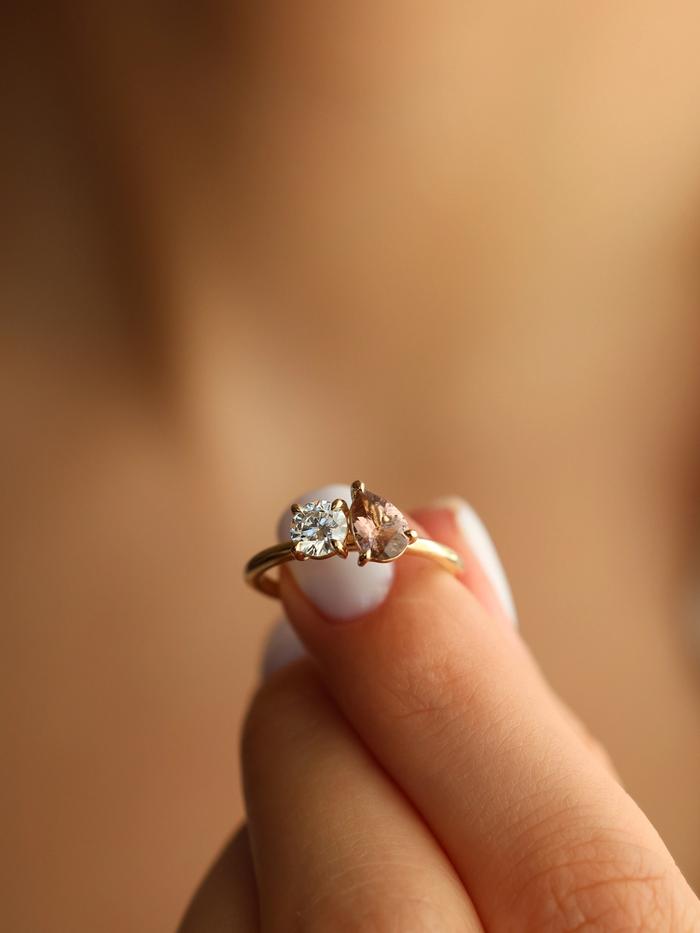 Nangi fine jewelry - brown ring in yellow gold