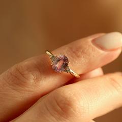 Nangi fine jewelry - pink ring in yellow gold