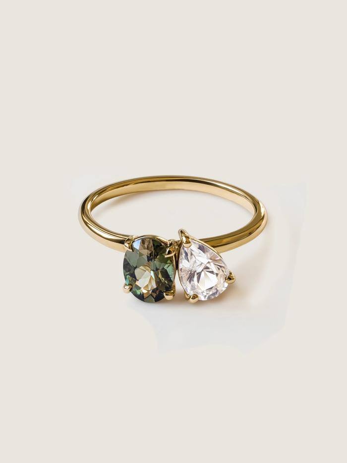 Nangi fine jewelry - green tourmaline ring in yellow gold