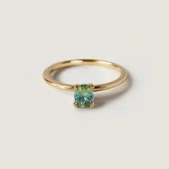 Nangi fine jewelry - green sapphire ring in yellow gold