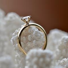 Nangi fine jewelry - white lab-grown diamond ring in yellow gold