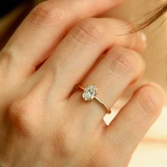Nangi fine jewelry - white lab-grown diamond ring in gold