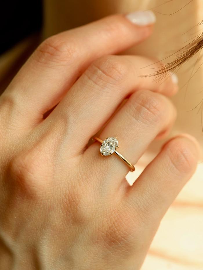 Nangi fine jewelry - white lab-grown diamond ring in gold