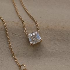 Nangi fine jewelry - white lab-grown diamond necklace in yellow gold