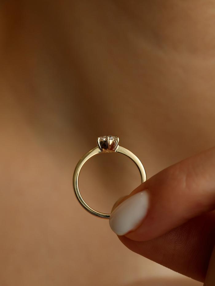 Nangi fine jewelry - white lab-grown diamond ring in gold