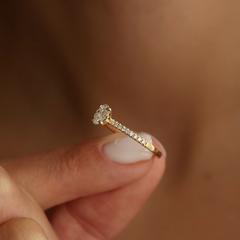 Nangi fine jewelry - white lab-grown diamond ring in gold