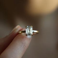 Nangi fine jewelry - white lab-grown diamond ring in gold