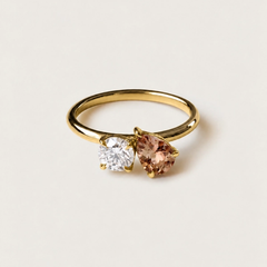 Nangi fine jewelry - brown ring in yellow gold