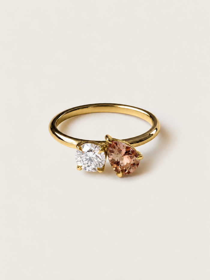 Nangi fine jewelry - brown ring in yellow gold