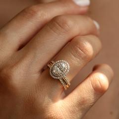 Nangi fine jewelry - white lab-grown diamond ring in gold