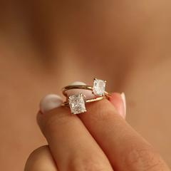 Nangi fine jewelry - white lab-grown diamond ring in gold