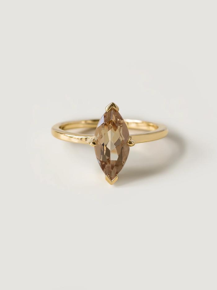 Nangi fine jewelry - champagne citrine ring in yellow gold