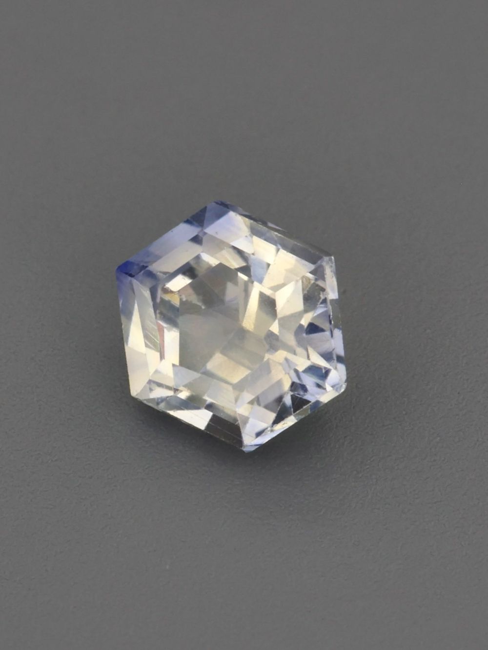 Ceylon Moonlight Sapphire — 0.39 ct Hexagon Cut