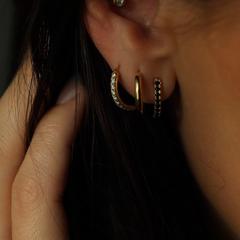 Nangi fine jewelry - black earring in white gold