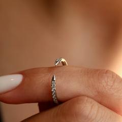 Nangi fine jewelry - white lab-grown diamond ring in white gold