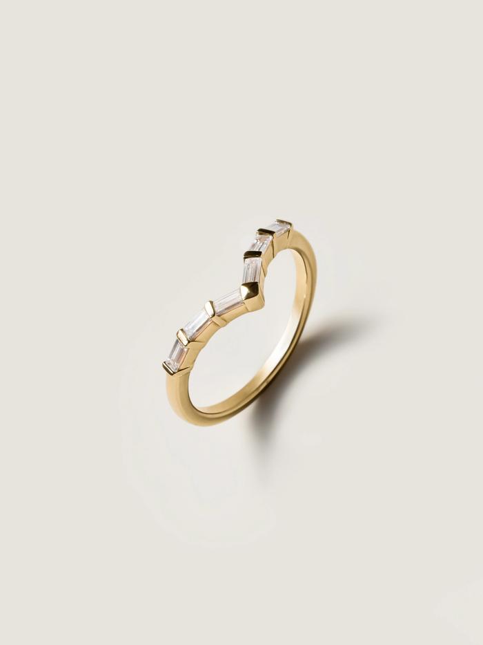 Nangi fine jewelry - white lab-grown diamond ring in gold