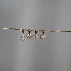 Nangi fine jewelry - white lab-grown diamond pendant in yellow gold