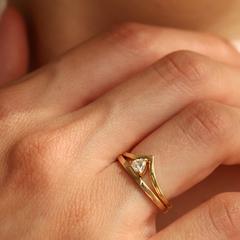 Nangi fine jewelry - white lab-grown diamond ring in gold