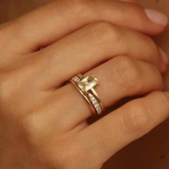 Nangi fine jewelry - white lab-grown diamond ring in gold