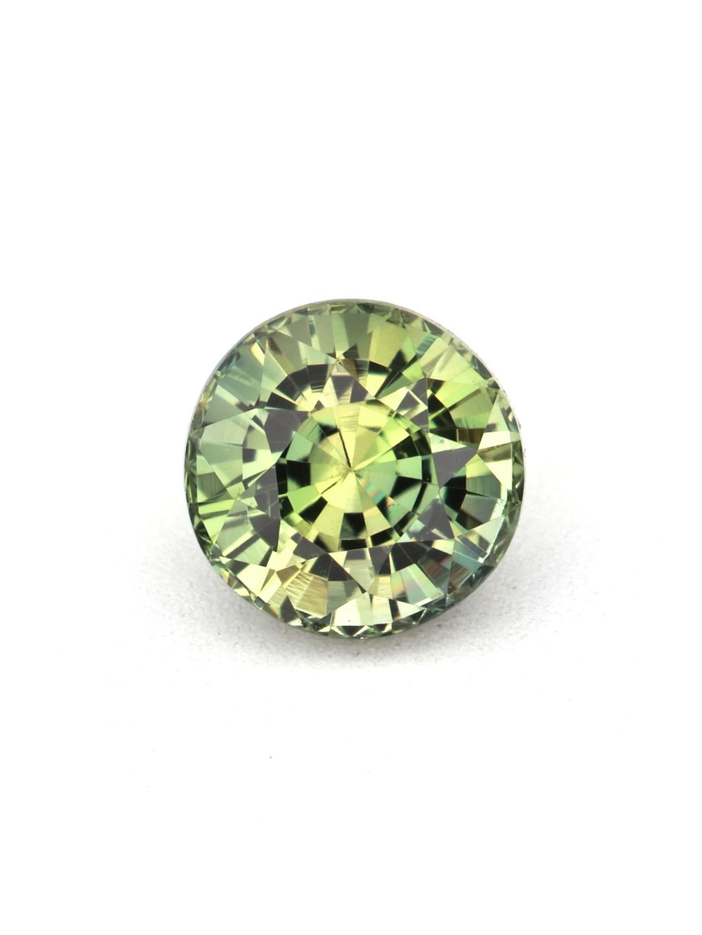 Lime Glow Sapphire — 0.78 ct Round Cut