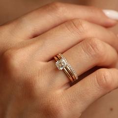 Nangi fine jewelry - white lab-grown diamond ring in gold