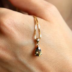 Nangi fine jewelry - brown tourmaline pendant in yellow gold