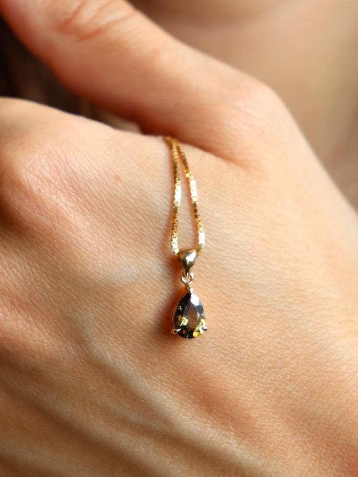 Nangi fine jewelry - brown tourmaline pendant in yellow gold