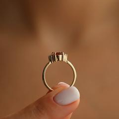 Nangi fine jewelry - pink ring in yellow gold