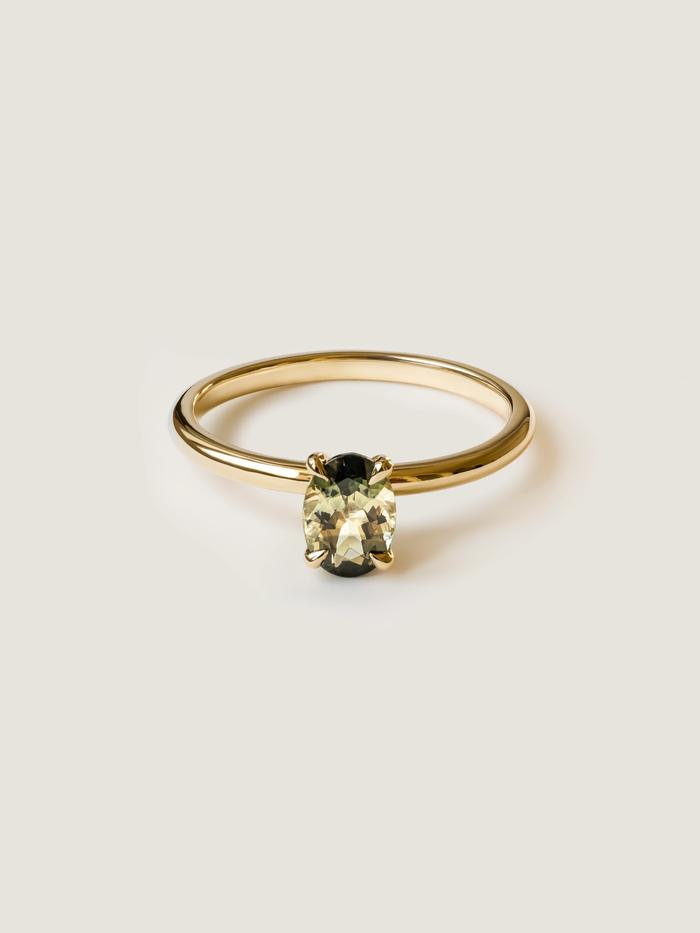 Nangi fine jewelry - brown tourmaline ring in yellow gold